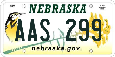 NE license plate AAS299