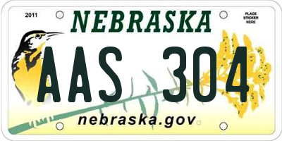 NE license plate AAS304