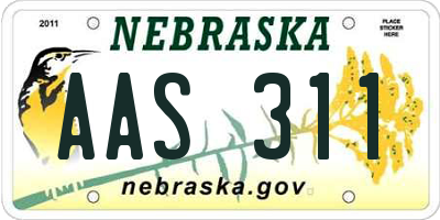 NE license plate AAS311