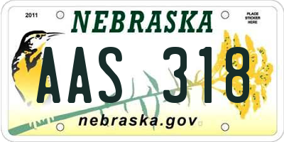 NE license plate AAS318