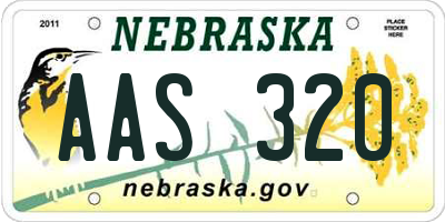 NE license plate AAS320