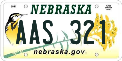 NE license plate AAS321