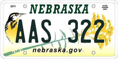 NE license plate AAS322