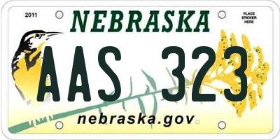 NE license plate AAS323