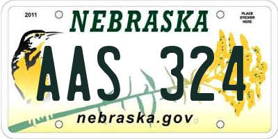 NE license plate AAS324