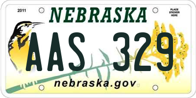 NE license plate AAS329