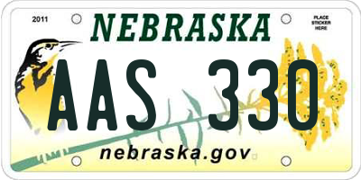 NE license plate AAS330