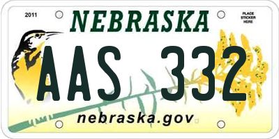 NE license plate AAS332