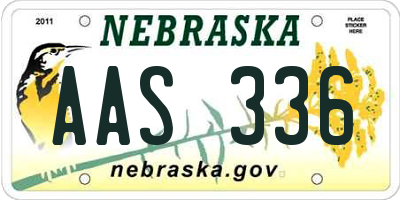 NE license plate AAS336