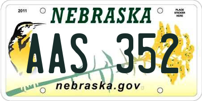 NE license plate AAS352