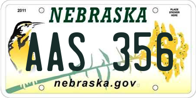 NE license plate AAS356