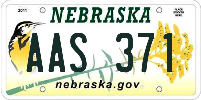 NE license plate AAS371