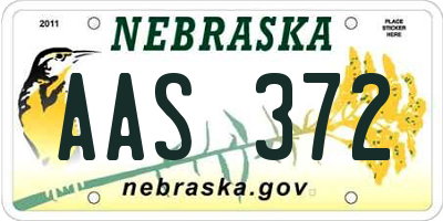 NE license plate AAS372