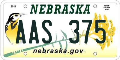 NE license plate AAS375