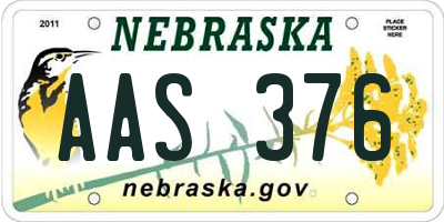 NE license plate AAS376