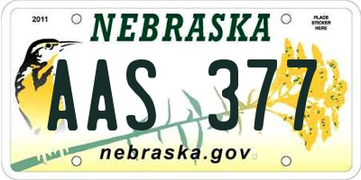 NE license plate AAS377