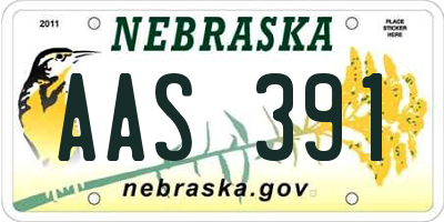 NE license plate AAS391