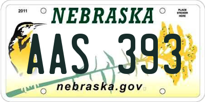 NE license plate AAS393