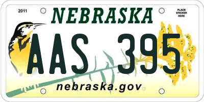 NE license plate AAS395