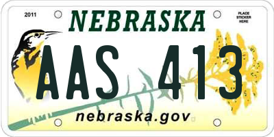 NE license plate AAS413