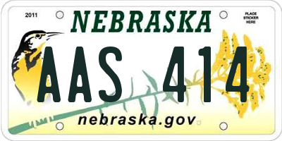 NE license plate AAS414