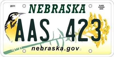 NE license plate AAS423