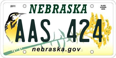 NE license plate AAS424