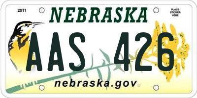 NE license plate AAS426