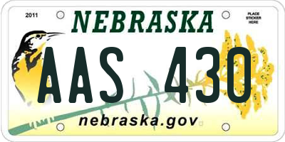 NE license plate AAS430