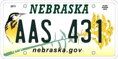 NE license plate AAS431