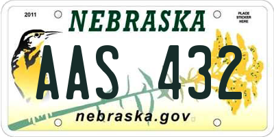 NE license plate AAS432