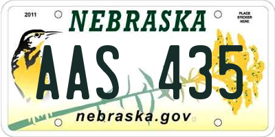 NE license plate AAS435