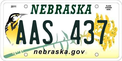 NE license plate AAS437