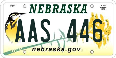 NE license plate AAS446