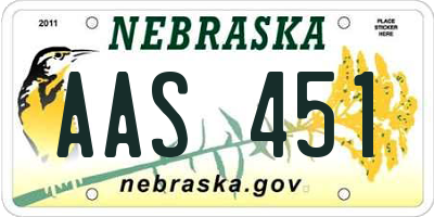 NE license plate AAS451