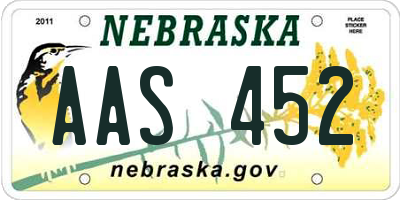 NE license plate AAS452