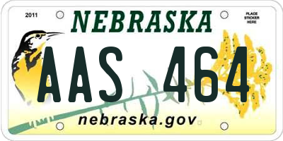 NE license plate AAS464