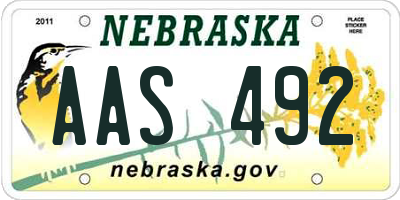 NE license plate AAS492