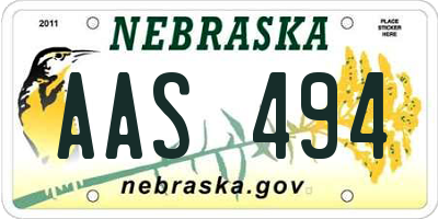 NE license plate AAS494