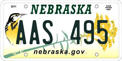 NE license plate AAS495