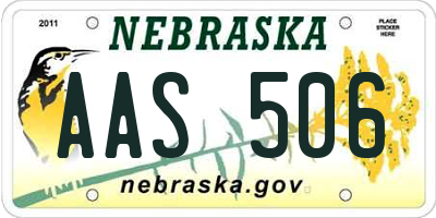 NE license plate AAS506