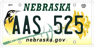 NE license plate AAS525