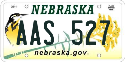 NE license plate AAS527