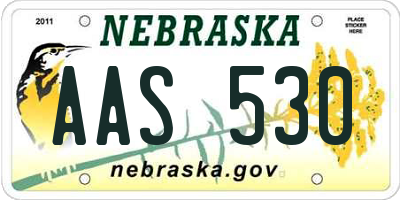 NE license plate AAS530