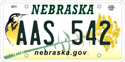 NE license plate AAS542