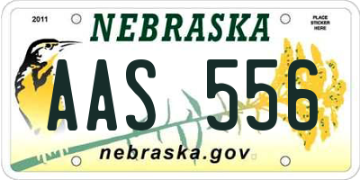 NE license plate AAS556