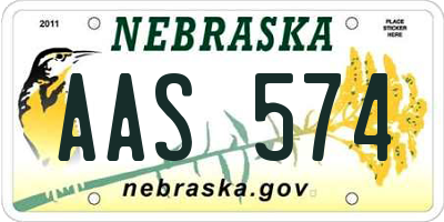 NE license plate AAS574