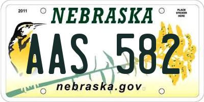 NE license plate AAS582