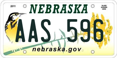 NE license plate AAS596