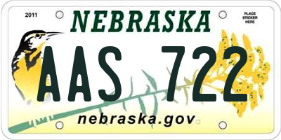 NE license plate AAS722
